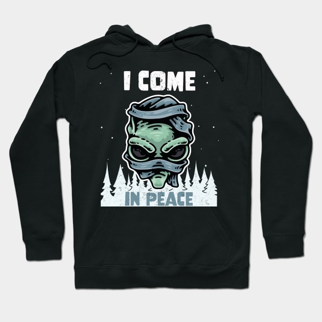 Alien Galaxy Science Space Lover I Come In Peace Hoodie by star trek fanart and more